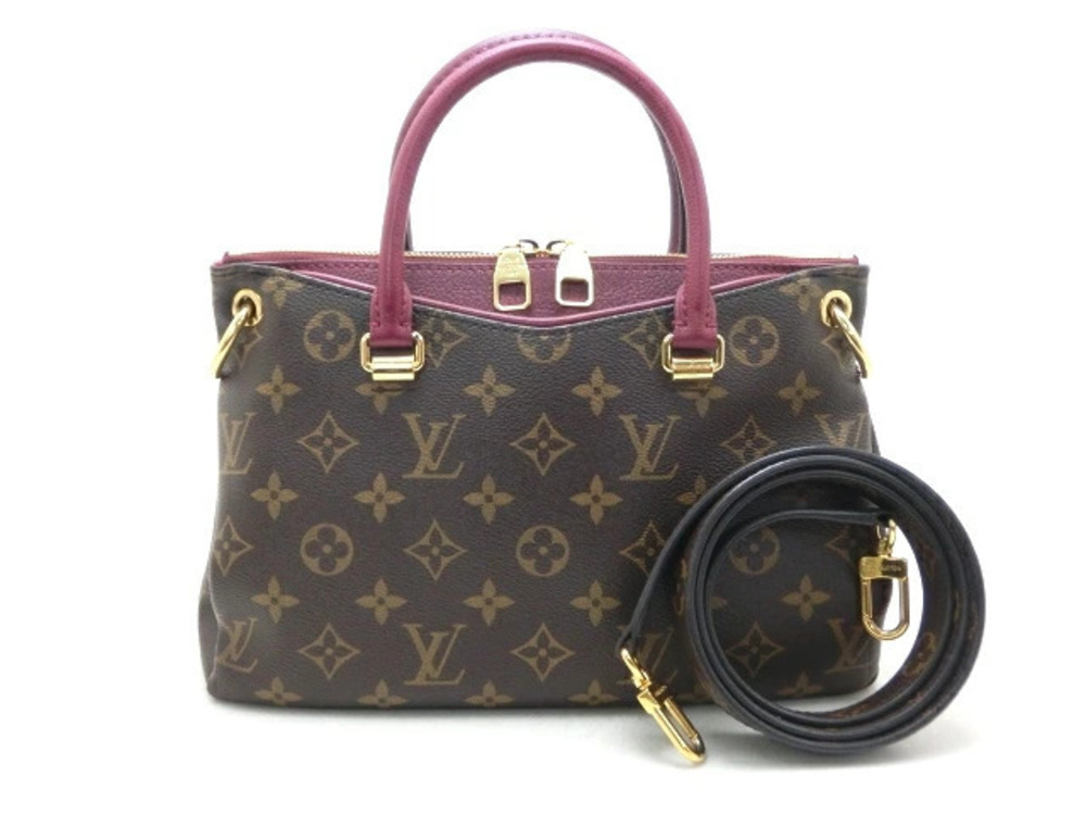 Louis Vuitton Monogram Pallas 2way Shoulder Bag Raisin Purple